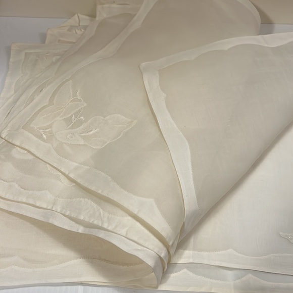 Set of 8 Vintage Silk and Cotton Table Mat embroidered - Picture 14 of 17